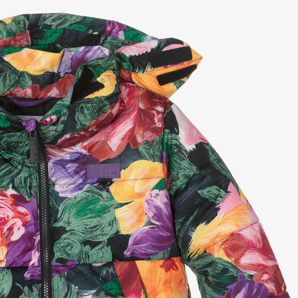 Girls Floral Puffer Jacket