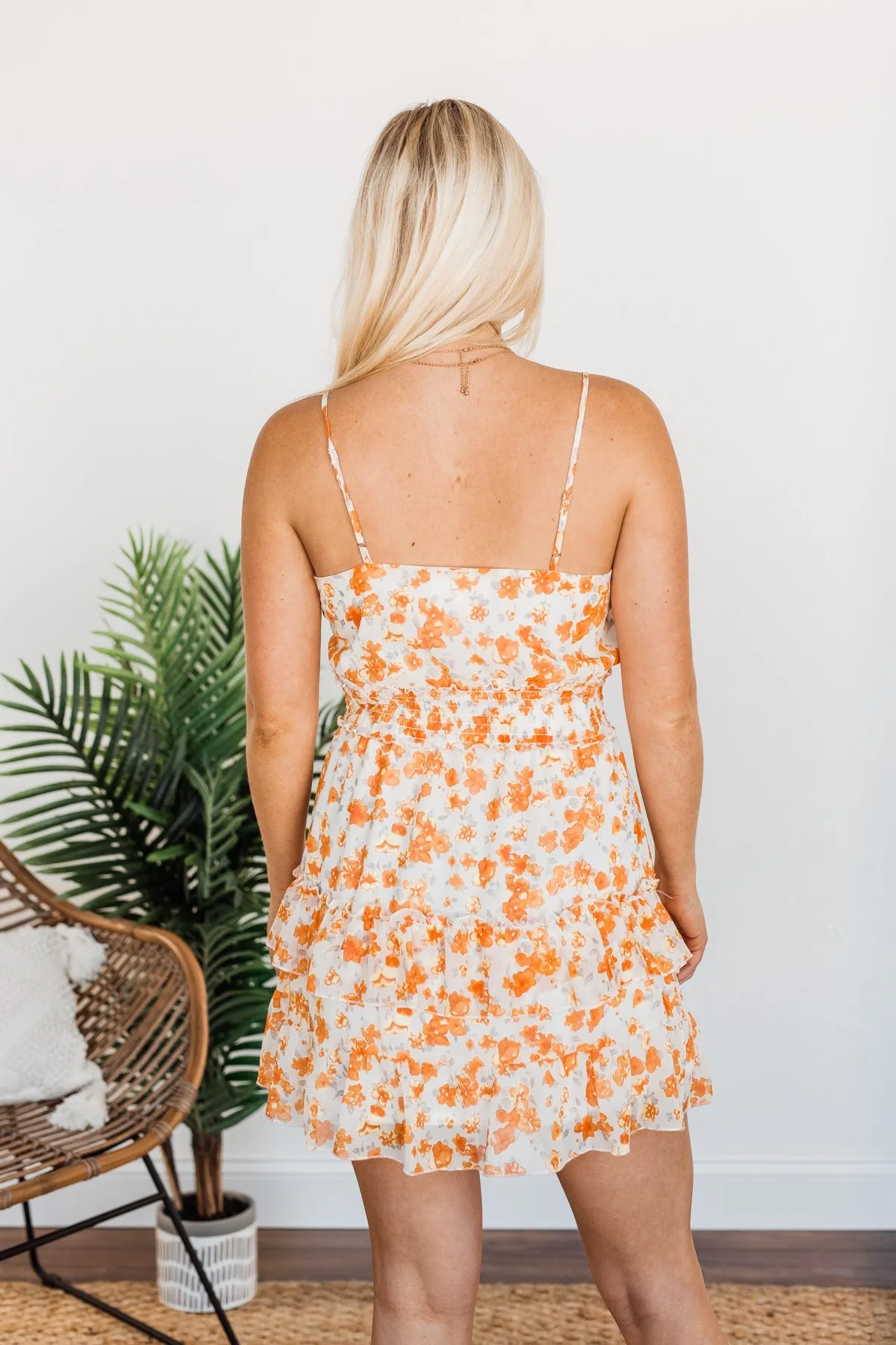 Going Where We Want Floral Dress- Orange