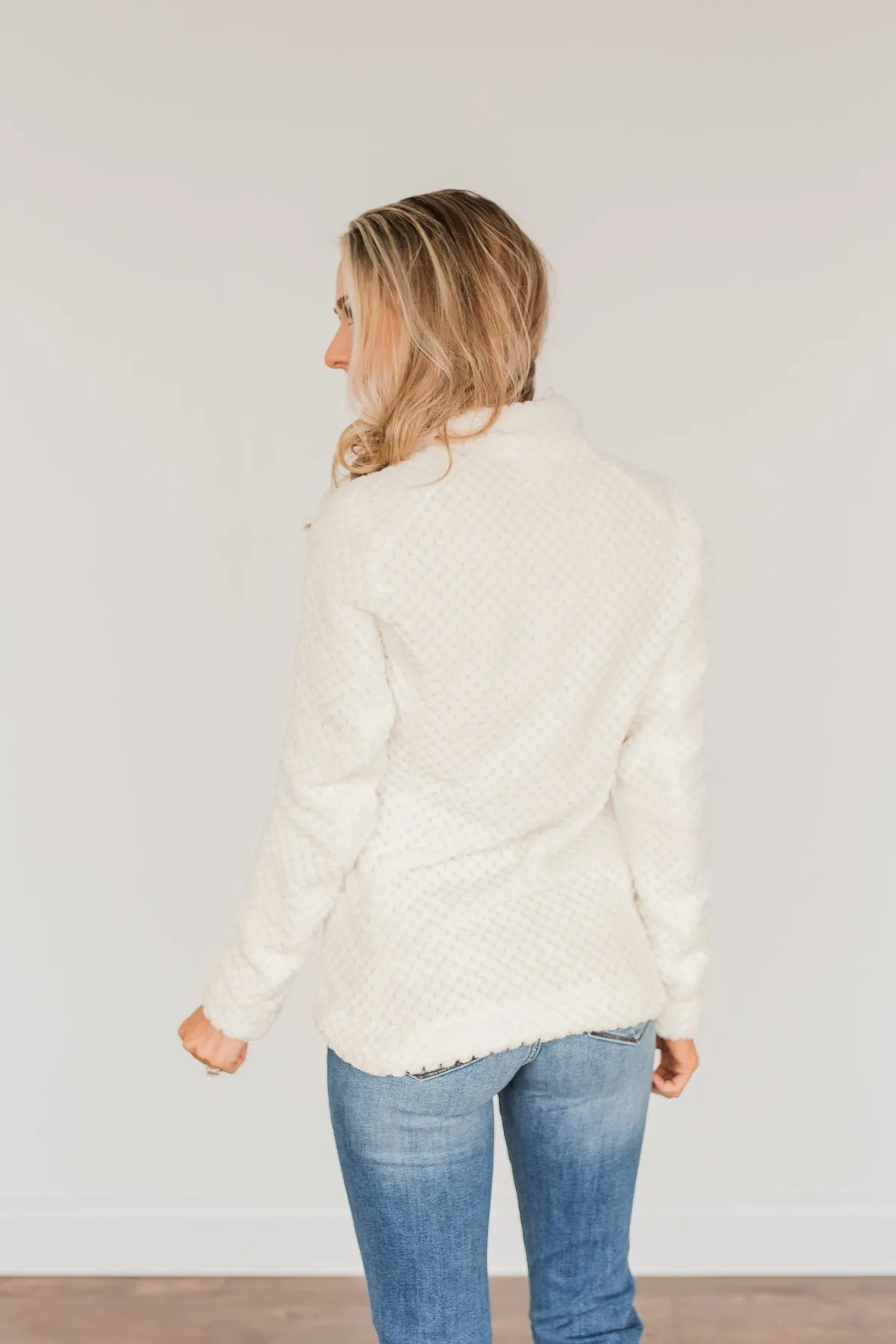 Heartfelt Wishes Zip Up Sherpa- Ivory