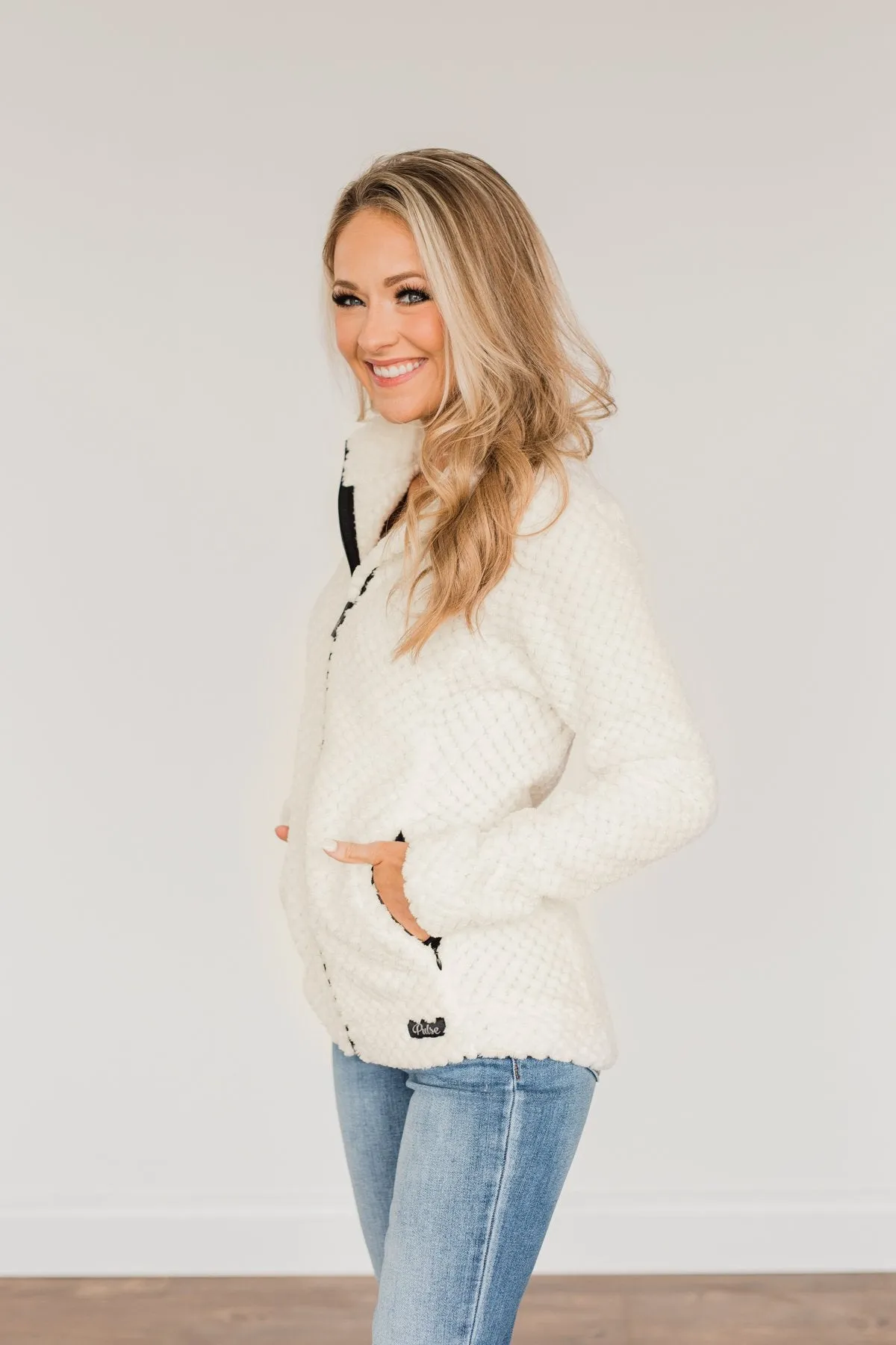 Heartfelt Wishes Zip Up Sherpa- Ivory