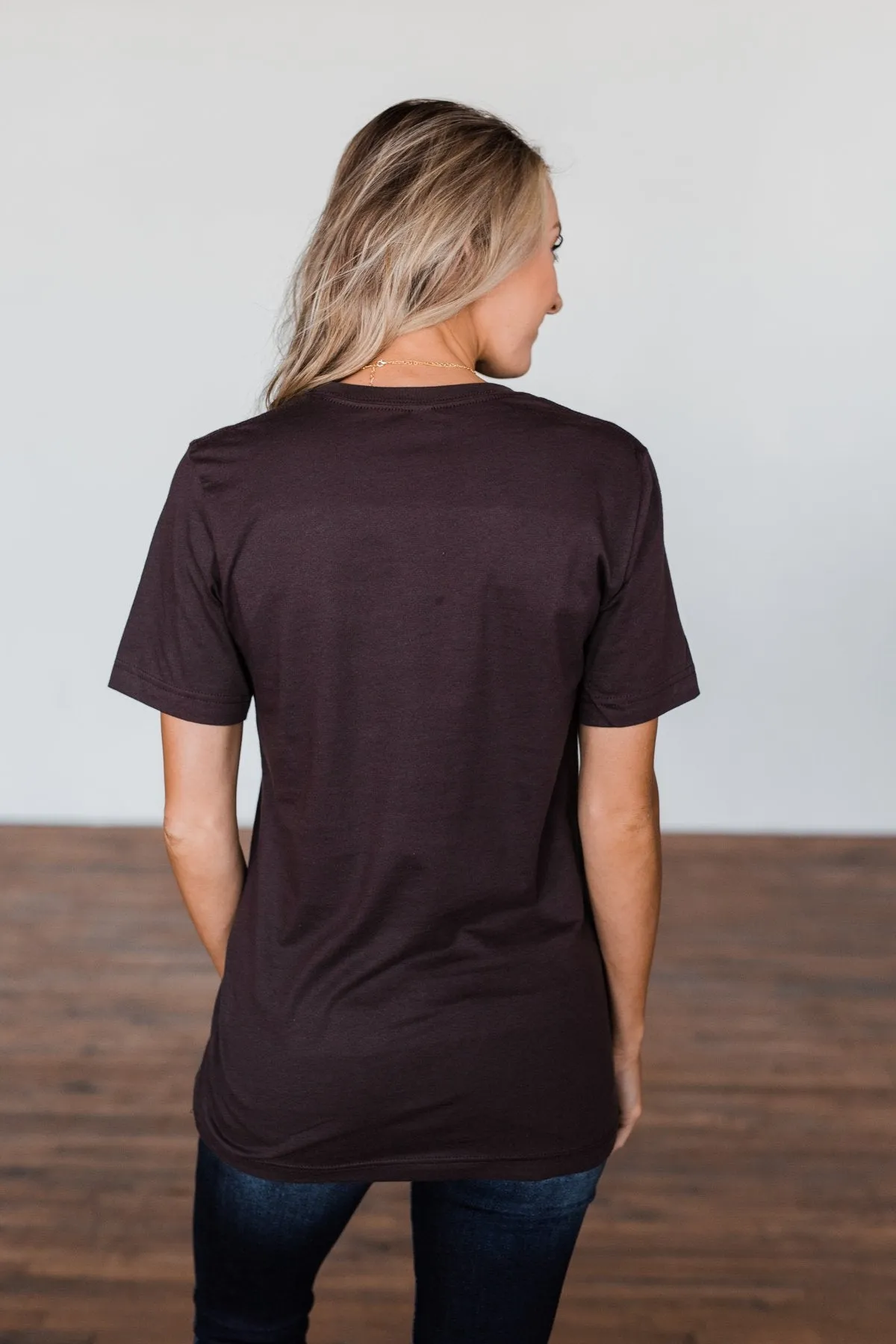 Hello Fall Graphic Tee- Dark Brown