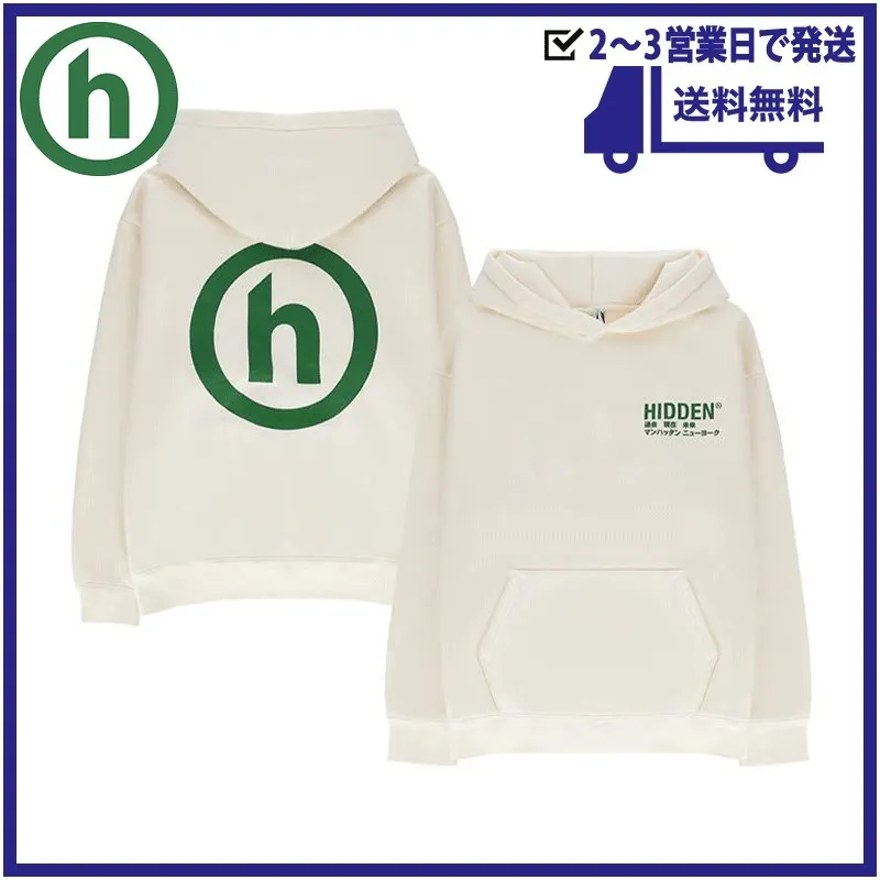 HIDDEN  |Unisex Street Style Plain Cotton Oversized Logo Hoodies