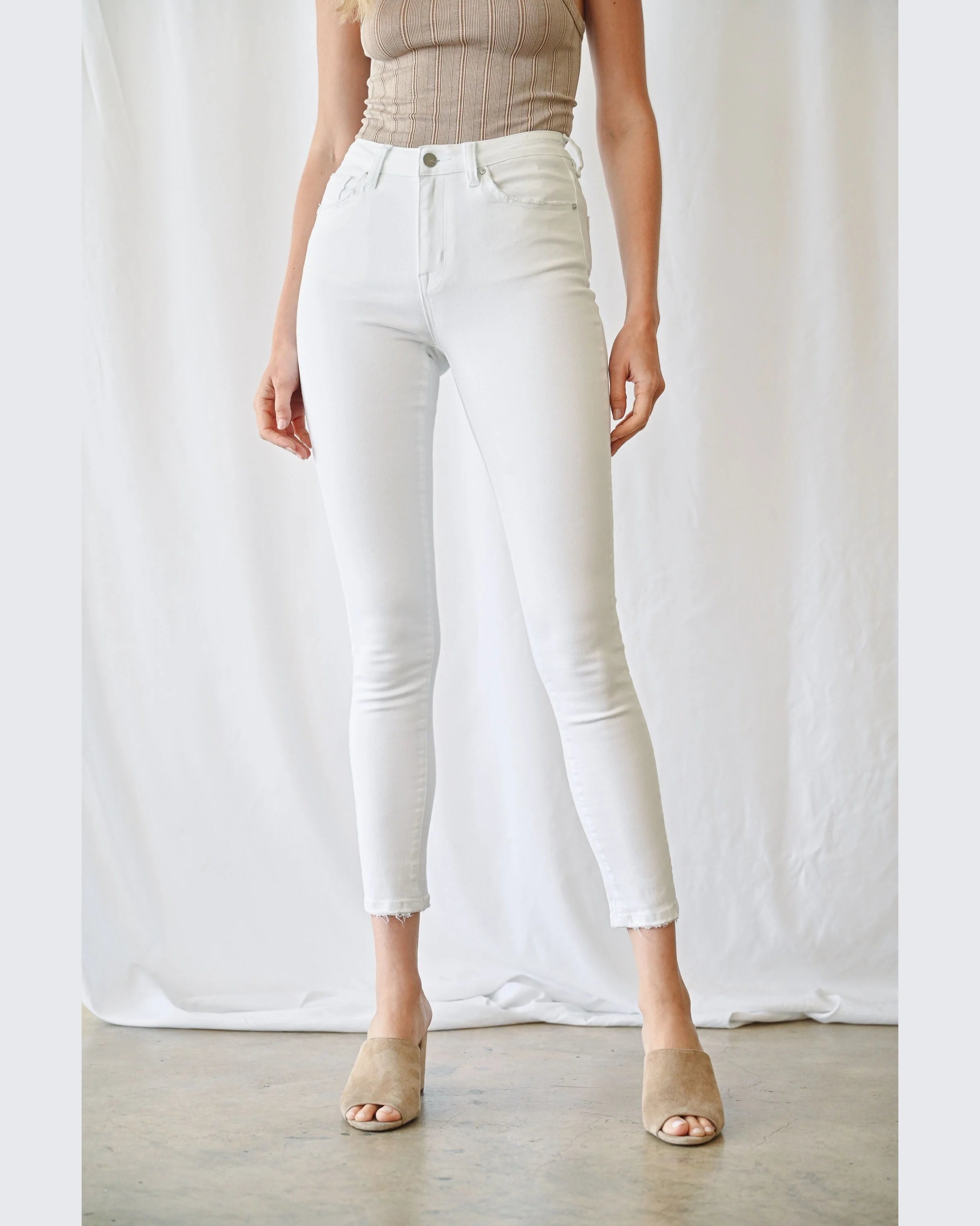 High Rise Ankle Skinny Jeans