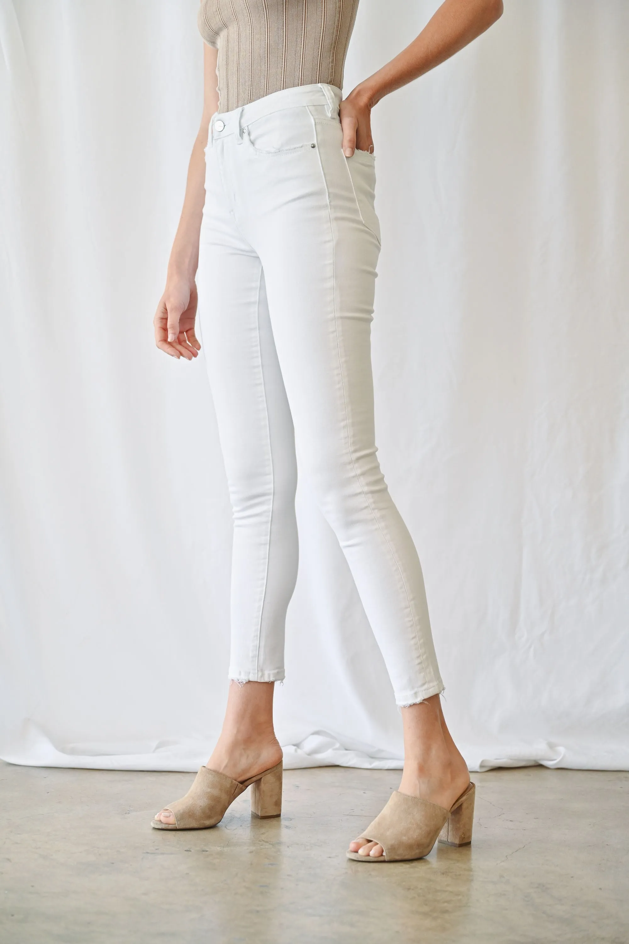 High Rise Ankle Skinny Jeans