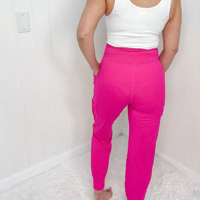 Hot Pink Butter Soft Legging Cargo Jogger