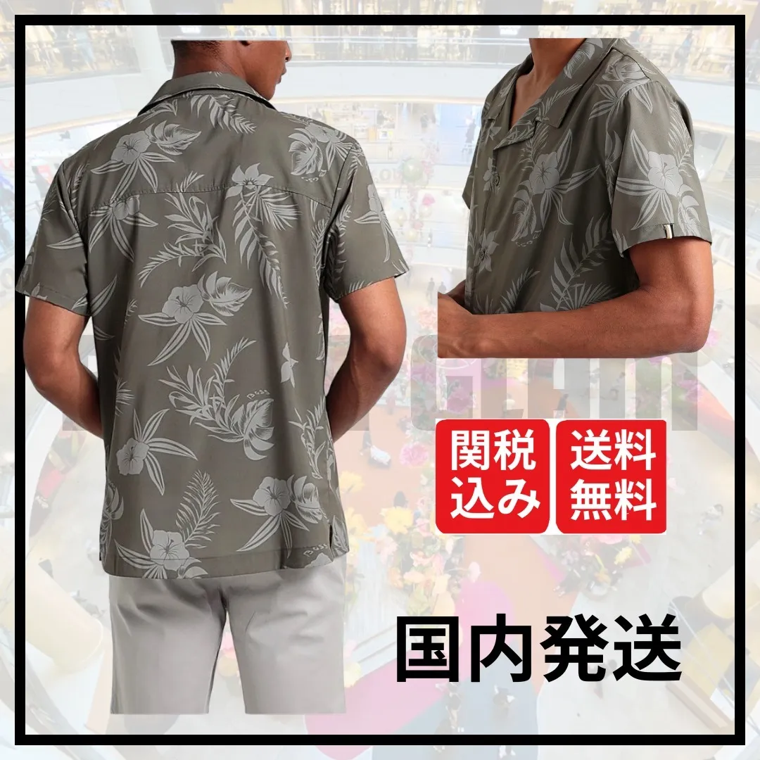 Hugo Boss  |Button-down Tropical Patterns Nylon Street Style Bi-color