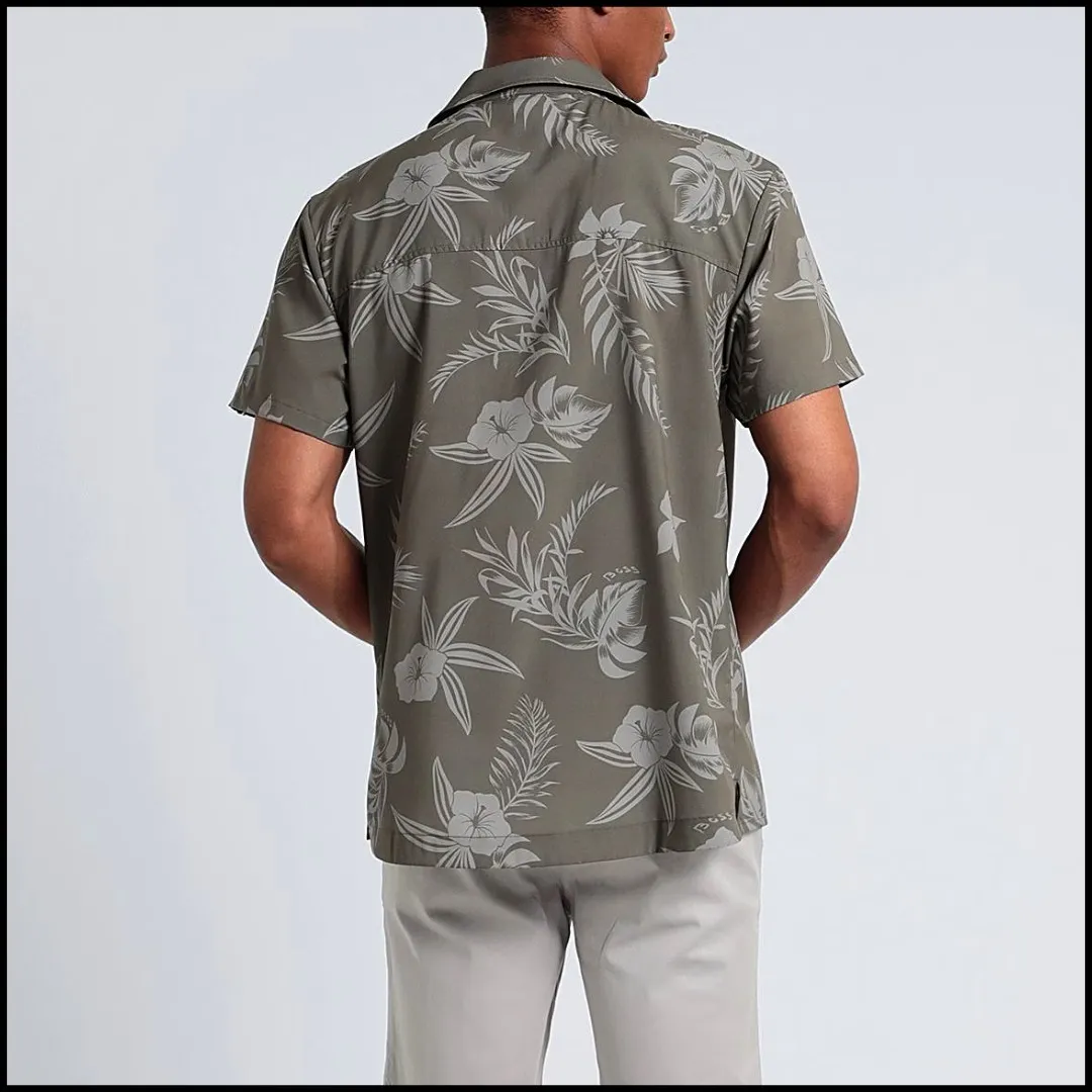 Hugo Boss  |Button-down Tropical Patterns Nylon Street Style Bi-color