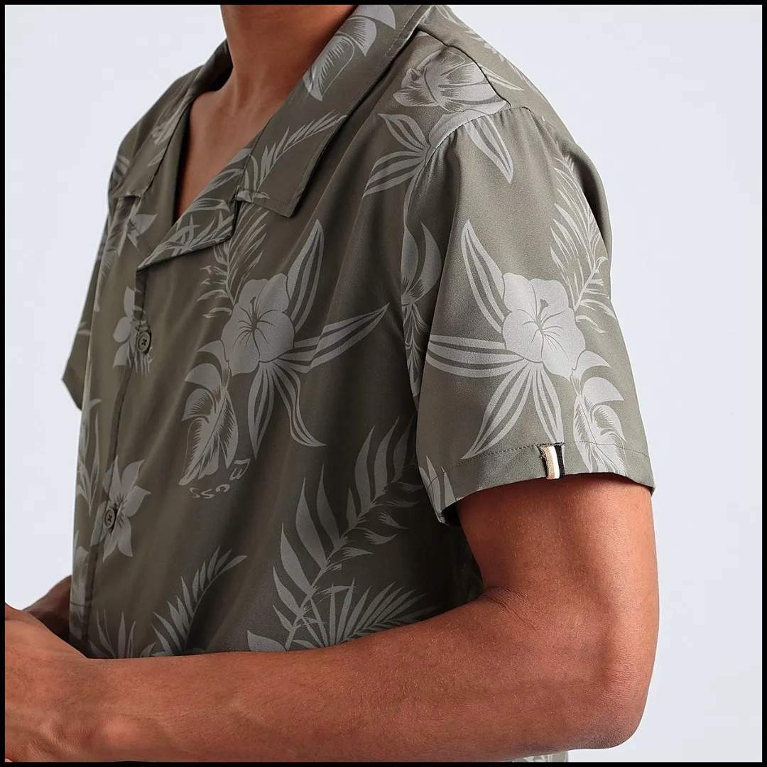 Hugo Boss  |Button-down Tropical Patterns Nylon Street Style Bi-color