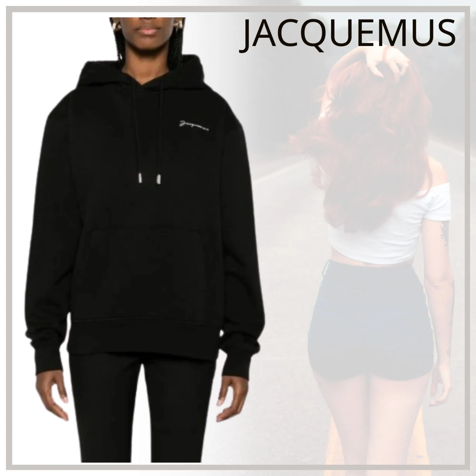 JACQUEMUS  |Unisex Street Style Long Sleeves Plain Cotton Oversized Logo