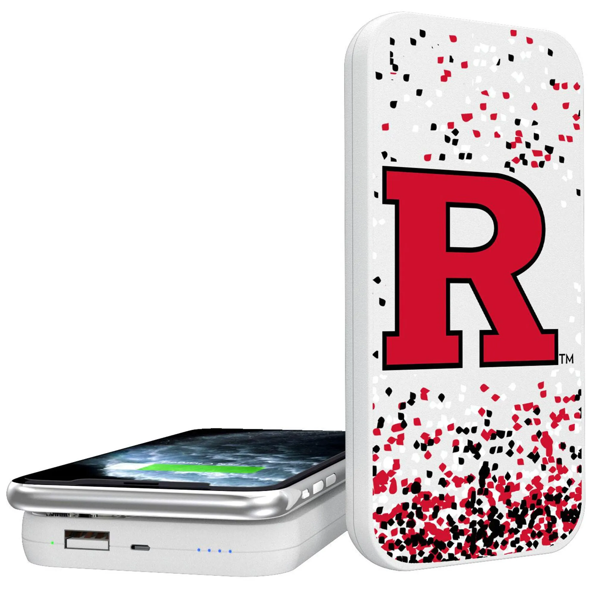 Keyscaper Rutgers Scarlet Knights White 5000mAh Wireless Power Bank