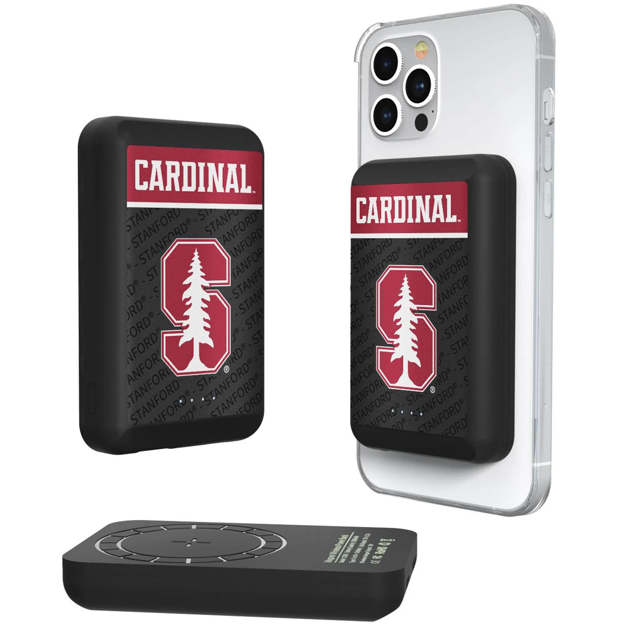 Keyscaper Stanford Cardinal Black 5000mAh Wireless Magnetic Power Bank