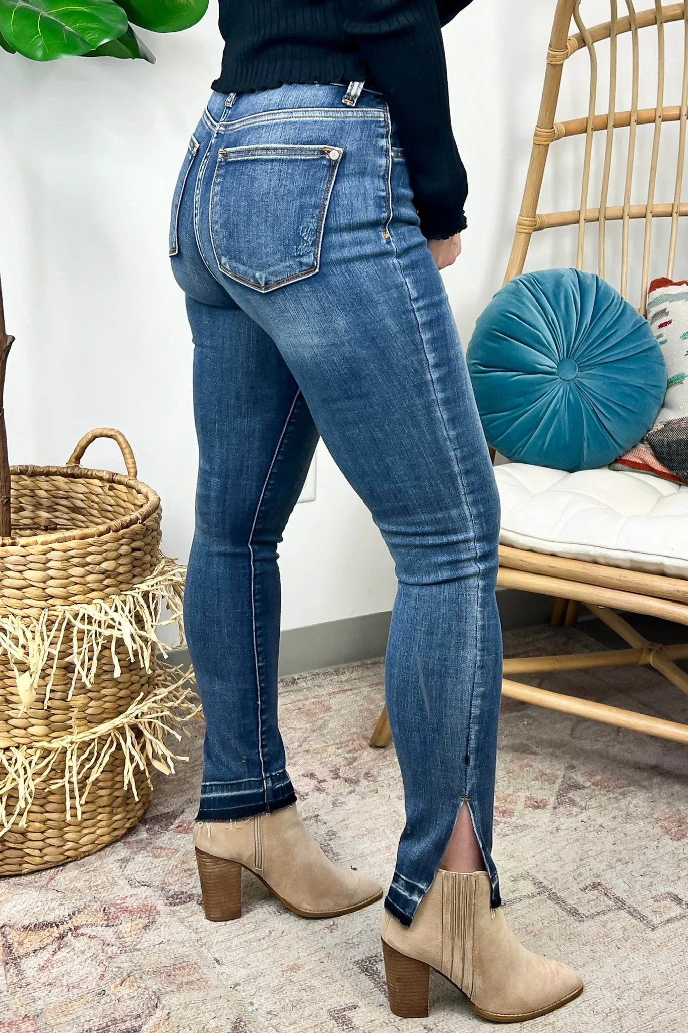 Kiersey High Waist Side Slit Released Hem Skinny Jeans - Judy Blue