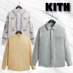 KITH NYC  |Button-down Denim Blended Fabrics Street Style Long Sleeves