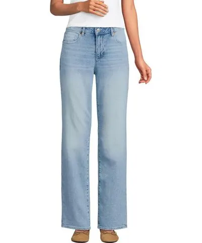 Lands' End Women's Denim Mid Rise Boyfriend Jeans