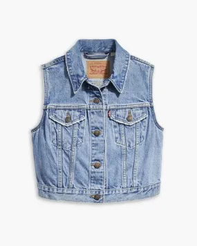 Levi's Denim Vest With Waistband In Old Notes