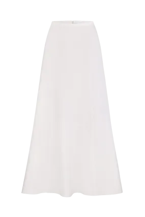 Linen midi skirt