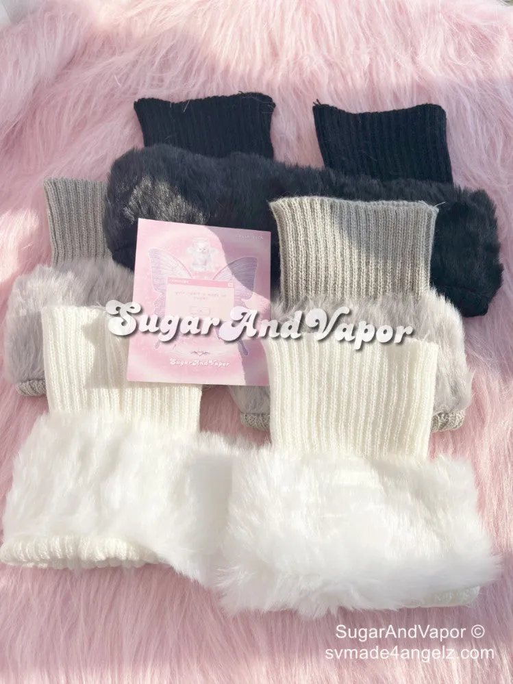 Lucia Snow Furry Mini Leg Warmers