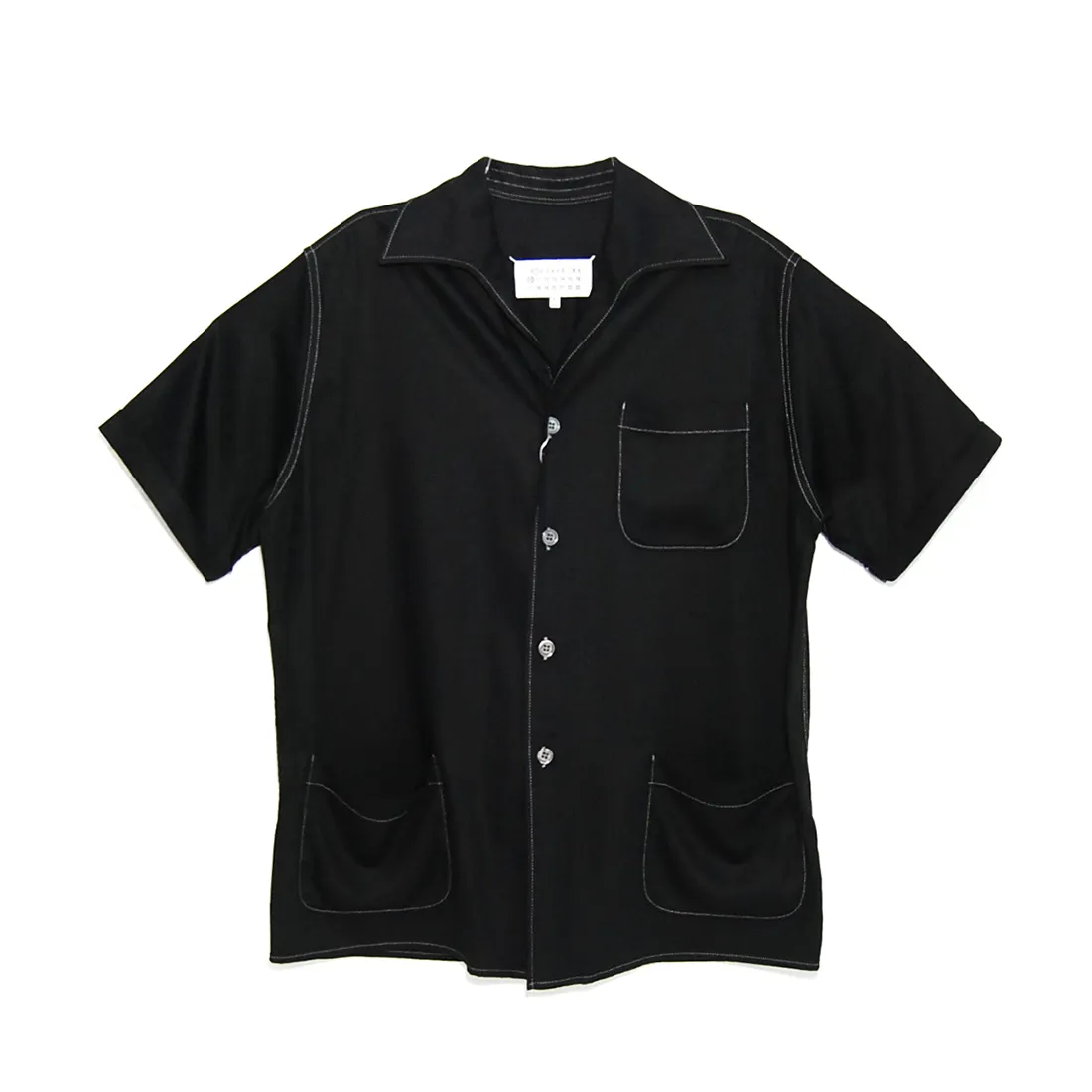 Maison Margiela  |Button-down Blended Fabrics Street Style Short Sleeves Logo