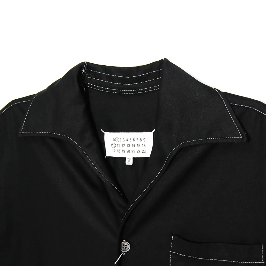 Maison Margiela  |Button-down Blended Fabrics Street Style Short Sleeves Logo