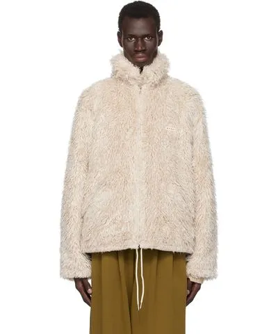 Marni Beige Shaggy Faux-Fur Jacket