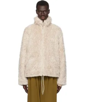 Marni Beige Shaggy Faux-Fur Jacket