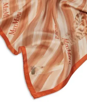 Max Mara Rust Square Silk Scarf