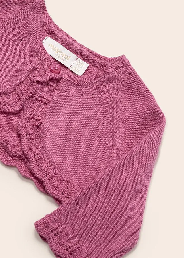 Mayoral Basic knit cardigan for newborn girl - Tulip rose