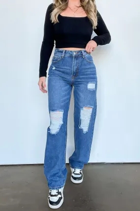 Mcklaye High Waist Distressed Jeans