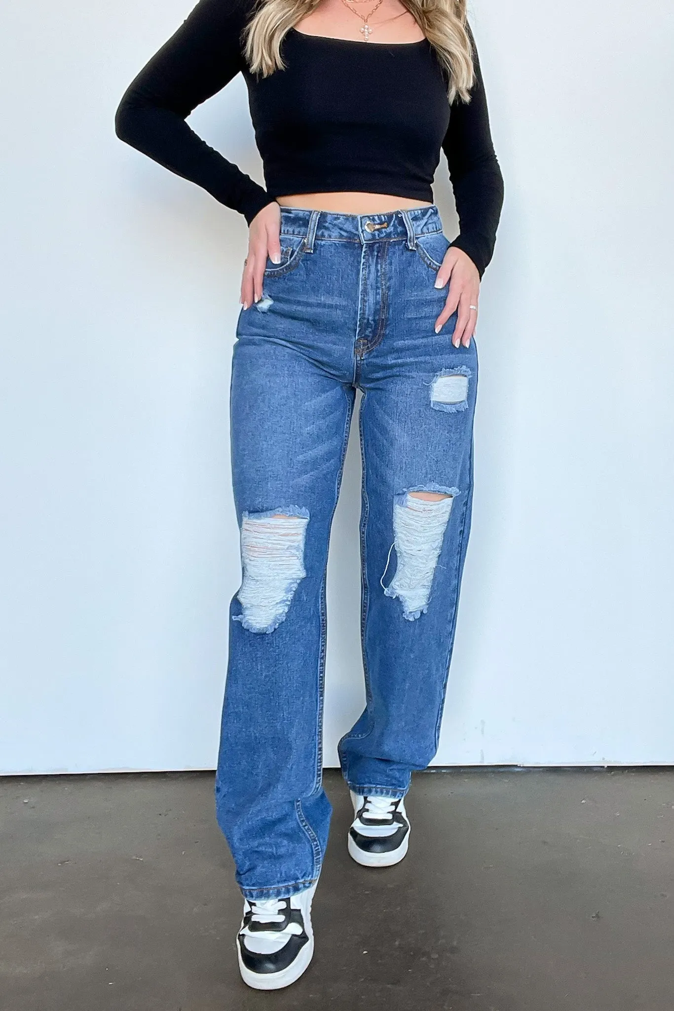 Mcklaye High Waist Distressed Jeans