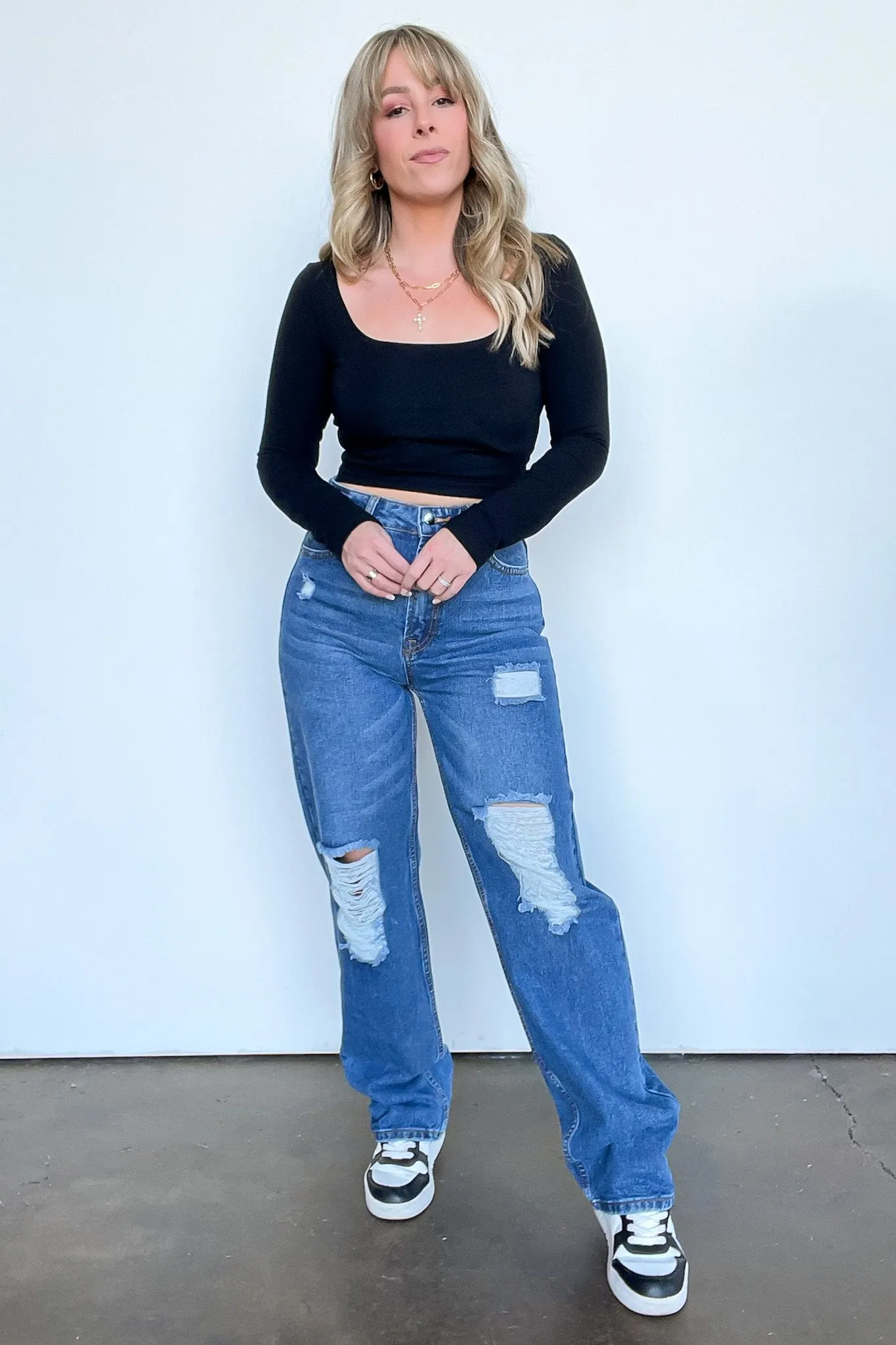 Mcklaye High Waist Distressed Jeans