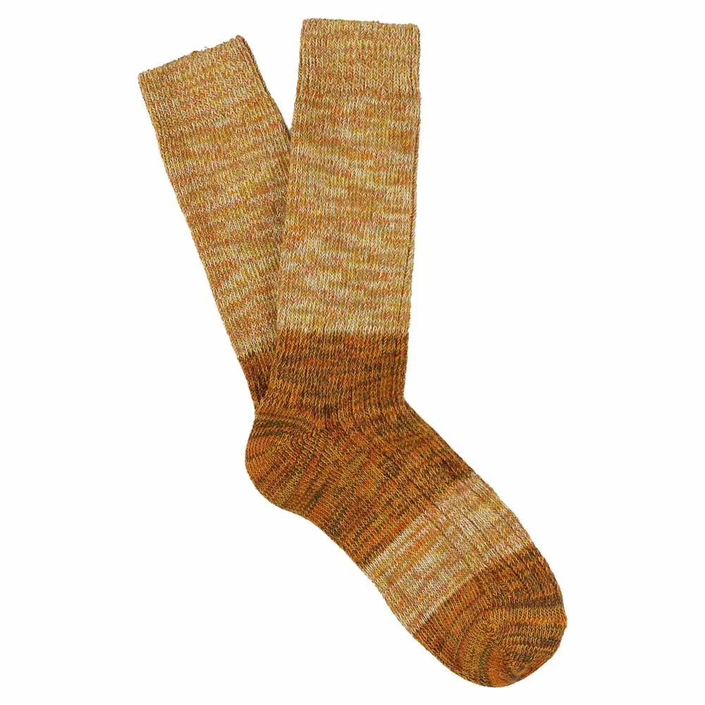 Melange Block Socks Mustard / Brown