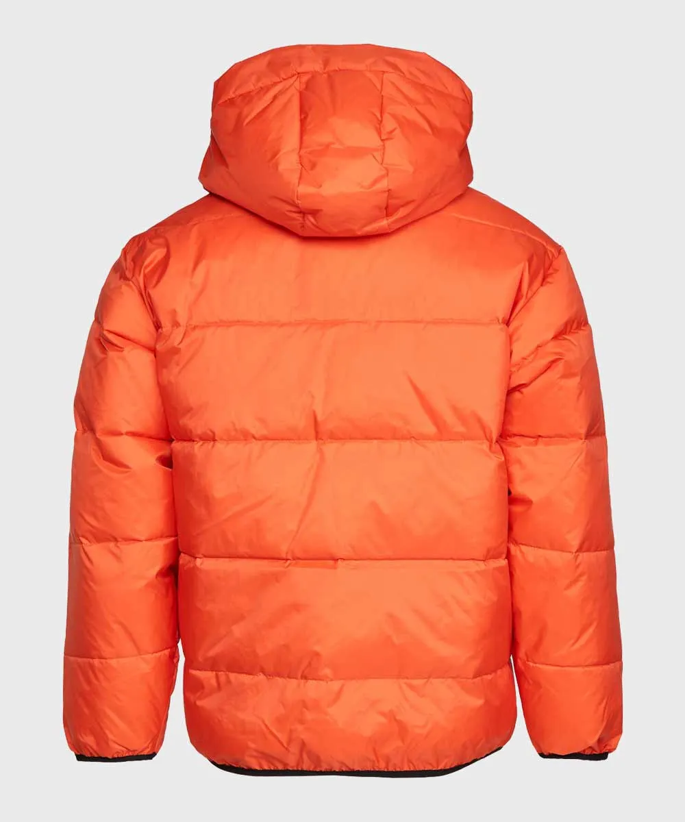 Mens Hooded Orange Puffer Jacket | Orange Winter Puffer Jacket