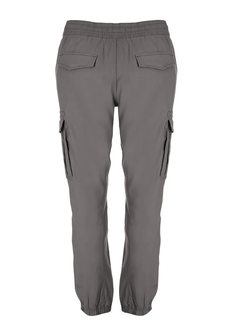 Mens Mid Grey Cargo Cuff Trousers 