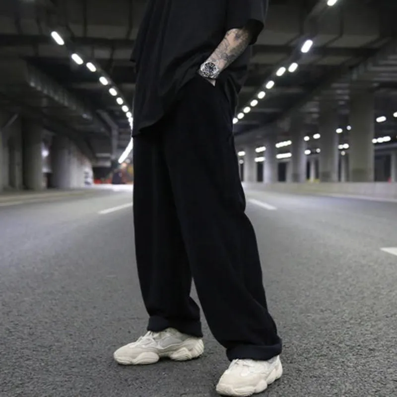 Men's Winter Corduroy Long Straight Loose Fit Hip Hop Casual Pants