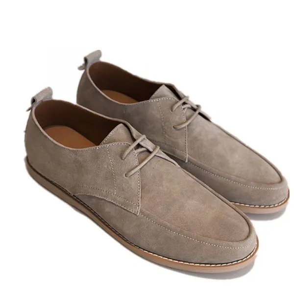 Men's smooth and textured suede lace-up shoes