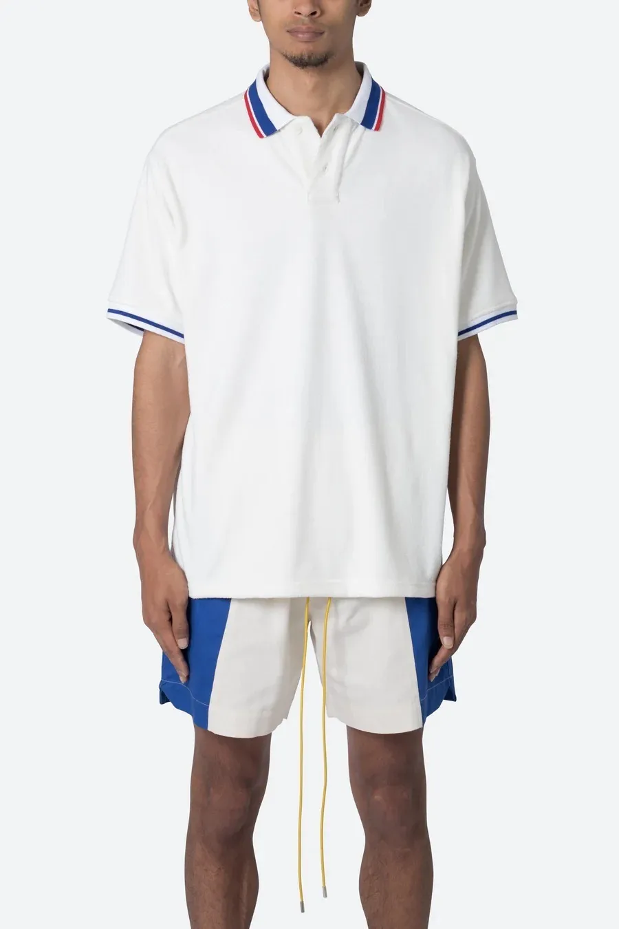 MNML  |Pullovers Button-down Street Style Plain Short Sleeves