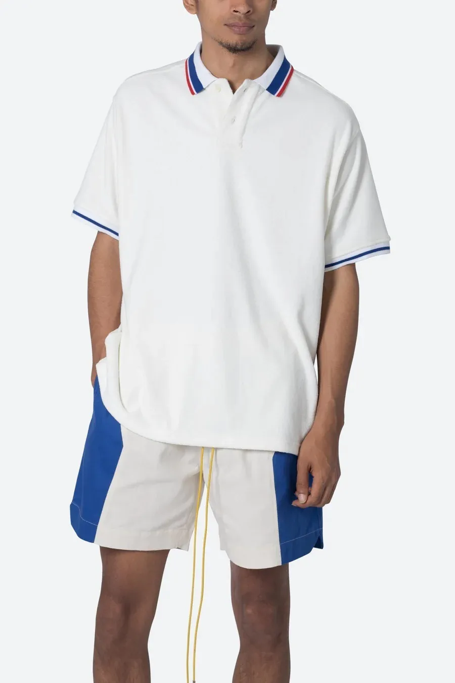 MNML  |Pullovers Button-down Street Style Plain Short Sleeves