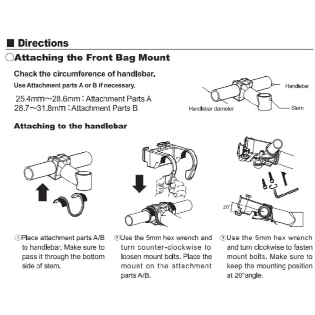 Montbell Touring Front Bag 9 Bundle: Bag + Mount + Frame