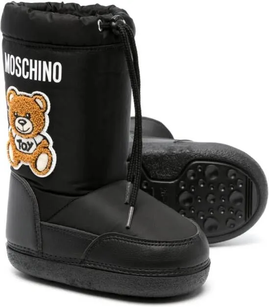 Moschino Kids Teddy Bear-patch snow boots Black