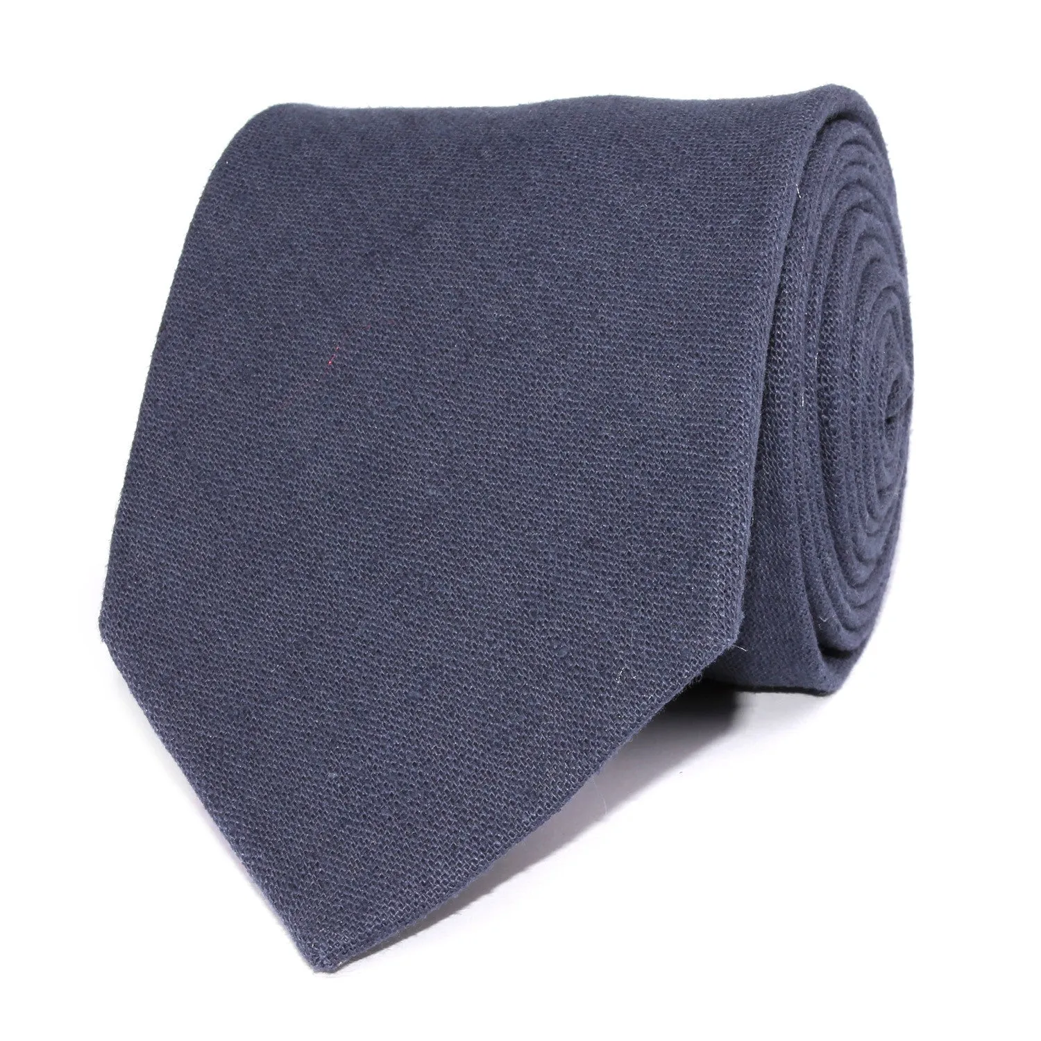 Navy Blue Slub Linen Necktie