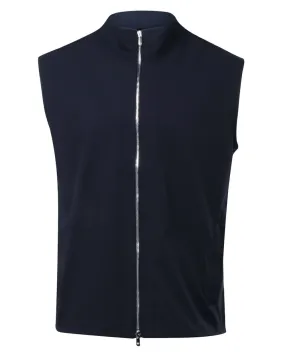 Navy Jersey Zip Front Vest