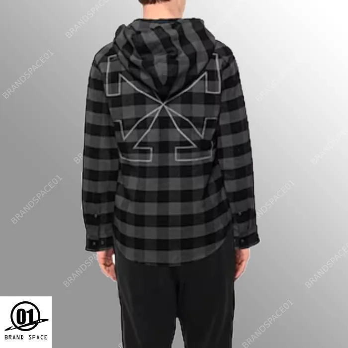 Off-White  |Button-down Other Plaid Patterns Unisex Street Style Cotton