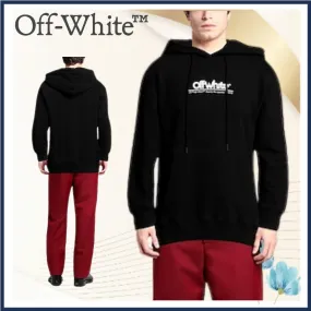 Off-White  |Sweat Street Style Long Sleeves Plain Cotton Logo Hoodies