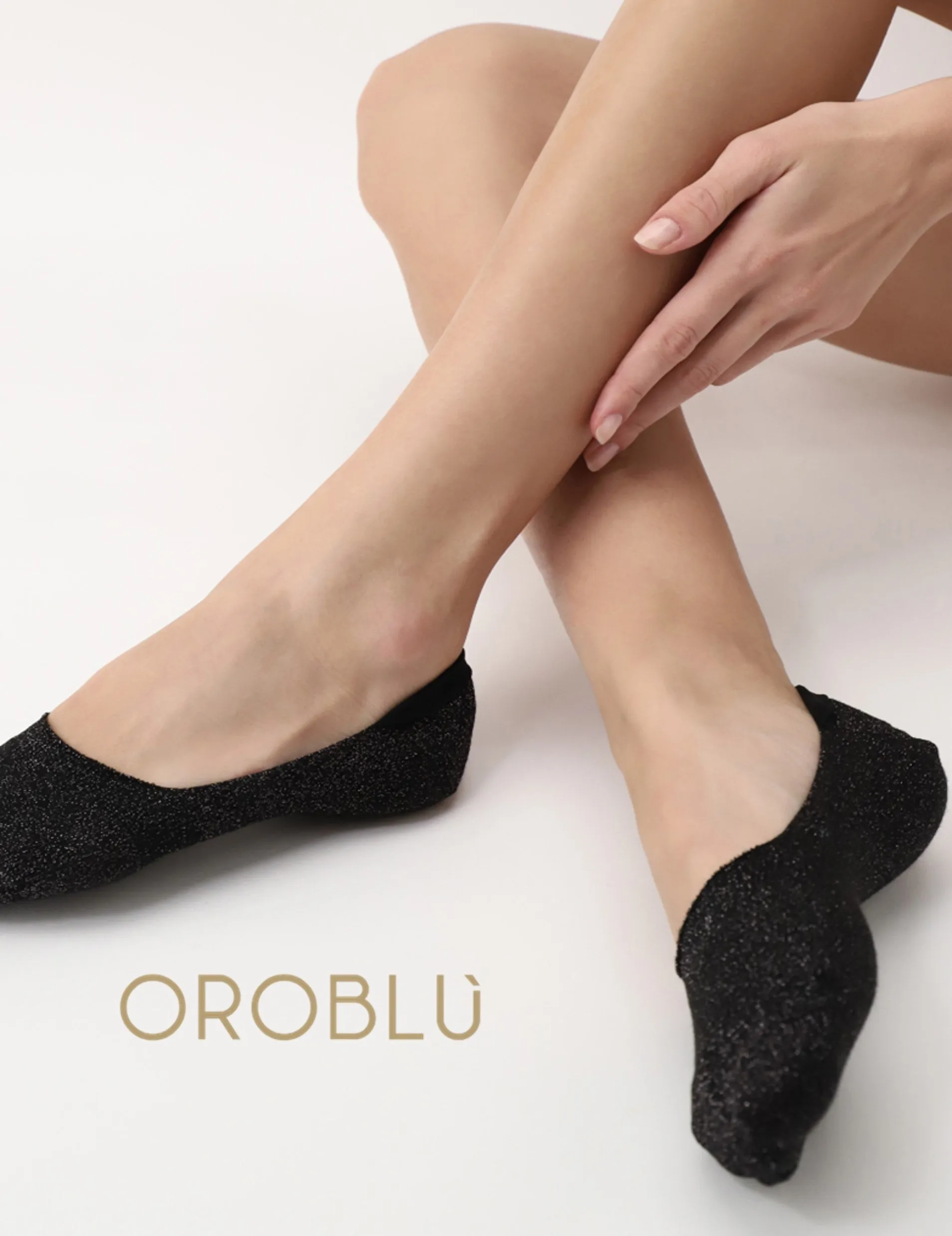 Oroblu Glowing No Show Socks Black