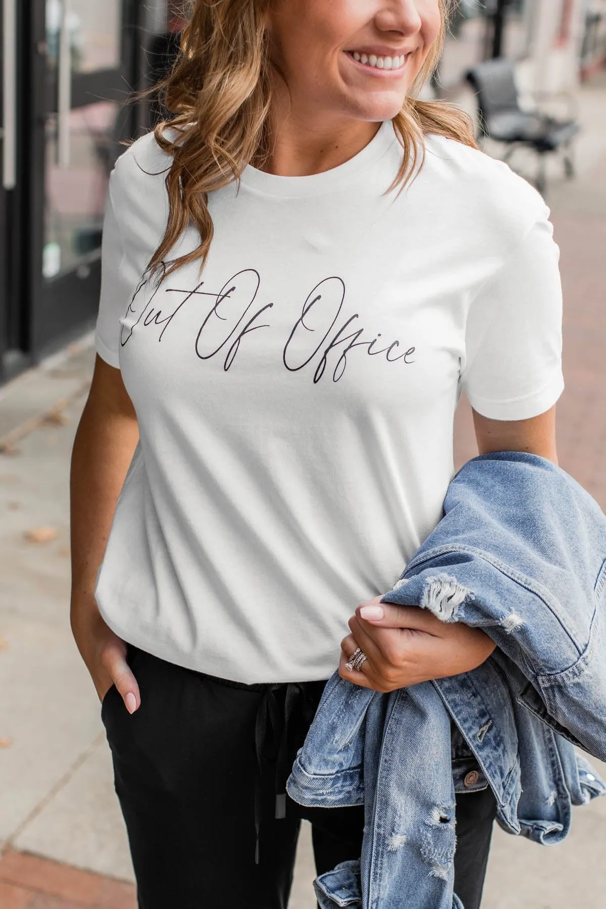 Out Of Office Graphic Tee- Ivory