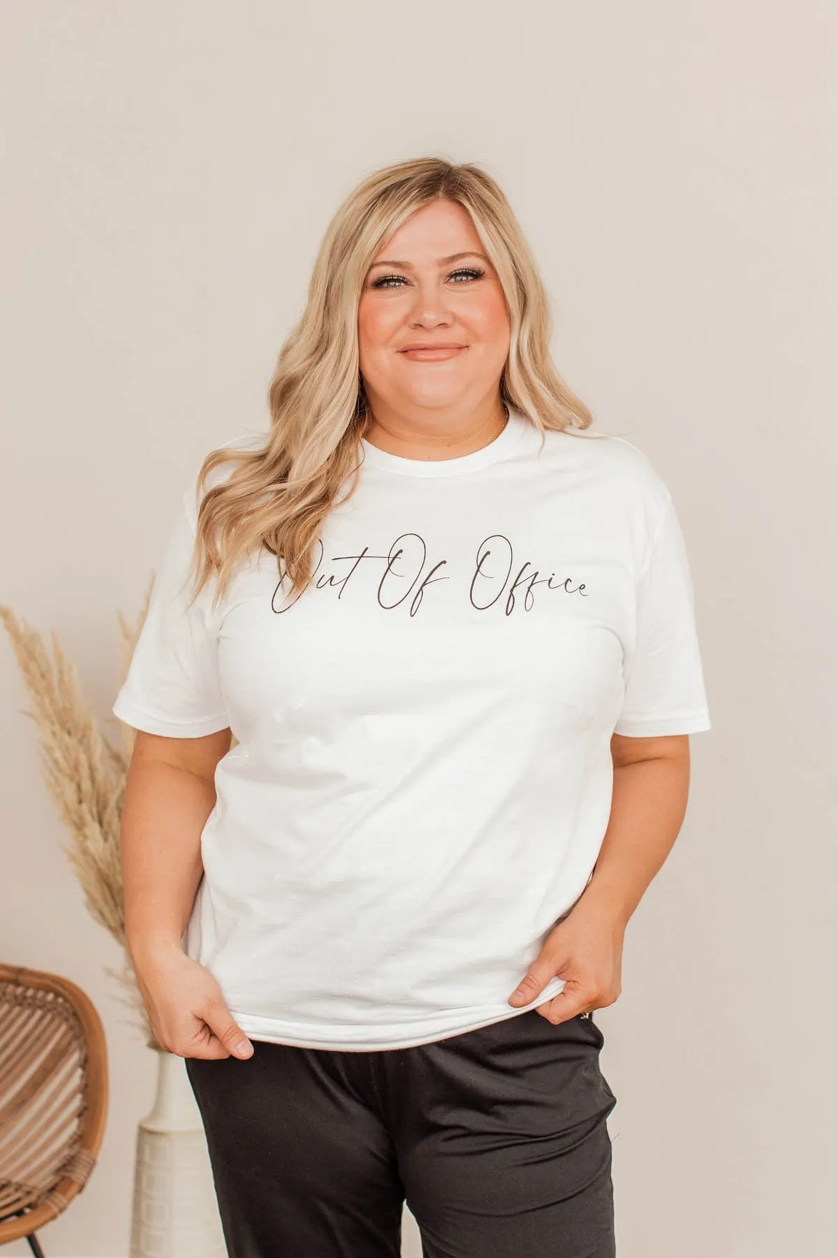 Out Of Office Graphic Tee- Ivory