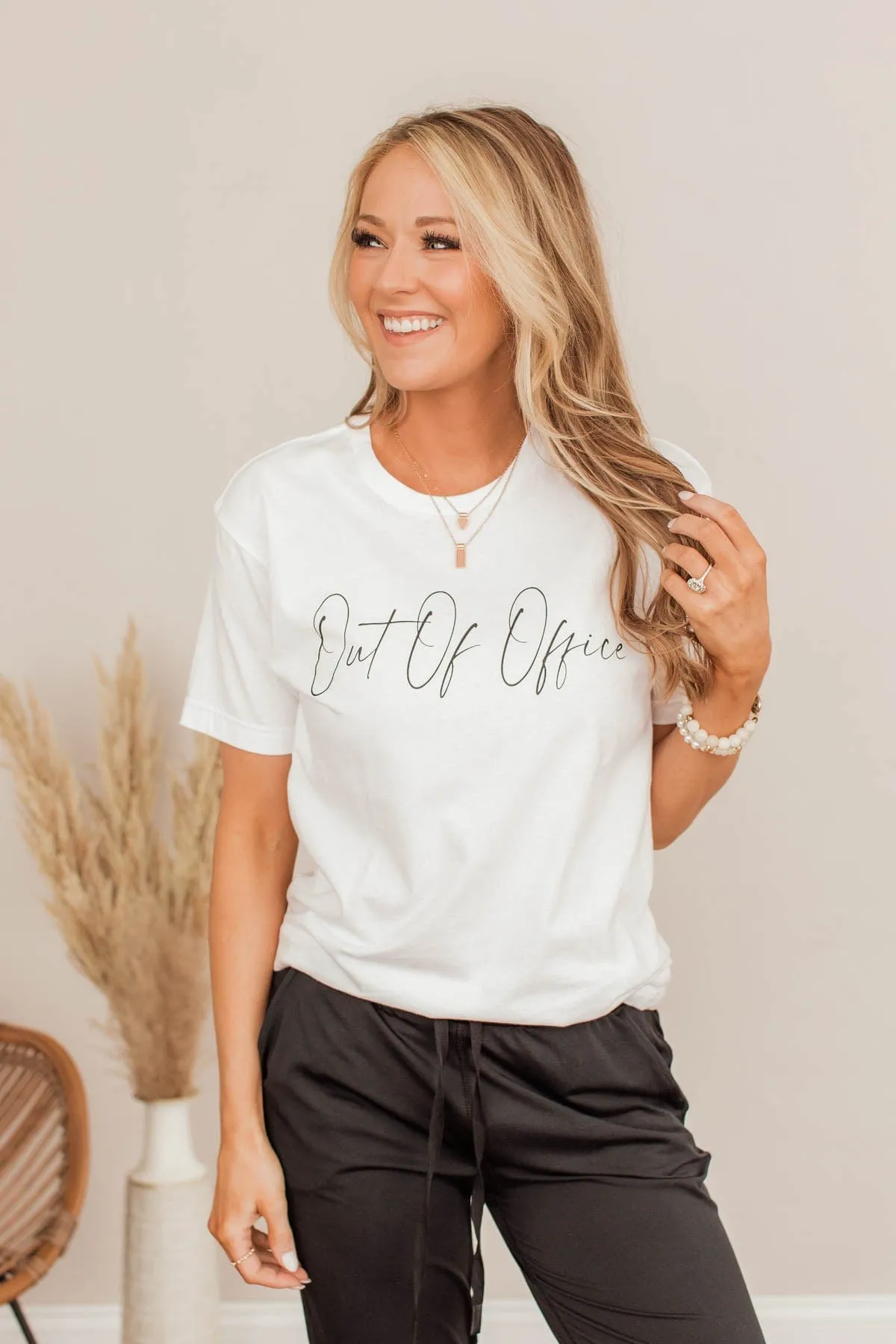 Out Of Office Graphic Tee- Ivory