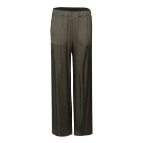 PALAZZO SATIN TROUSERS Woman Sage 