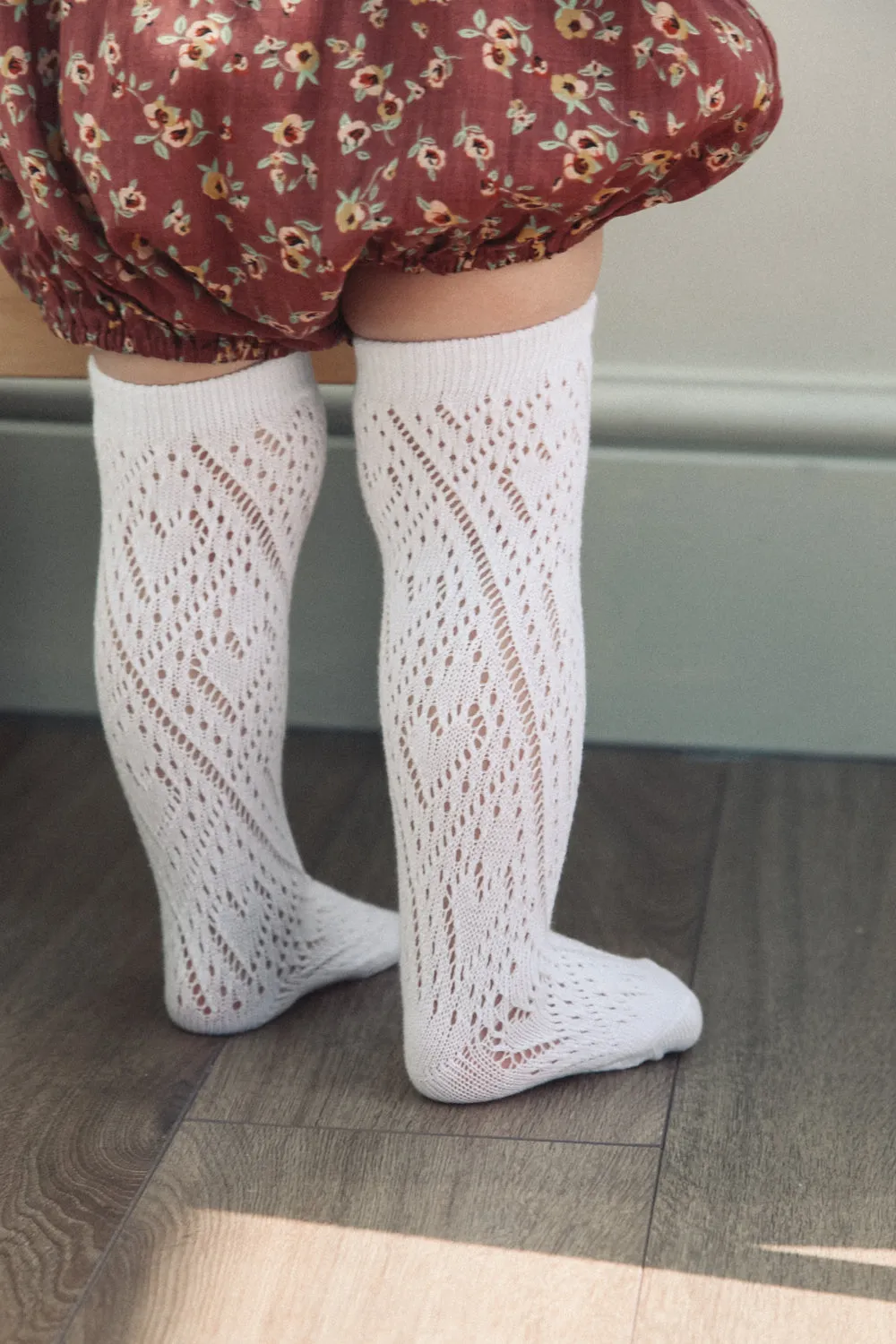 Plain White Pelerine Knee High Socks