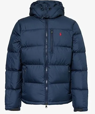 Polo Ralph Lauren Mens Collection Navy Annual Core hooded regular-fit recycled-polyester-down jacket